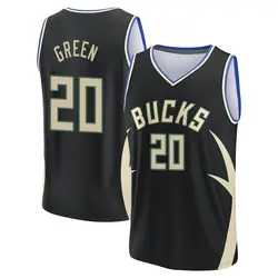 AJ Green Milwaukee Bucks Youth Fast Break Black Statement Edition 2022/23 Jersey - Green