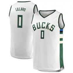 Damian Lillard Milwaukee Bucks Youth Fast Break Jersey - Association Edition - White